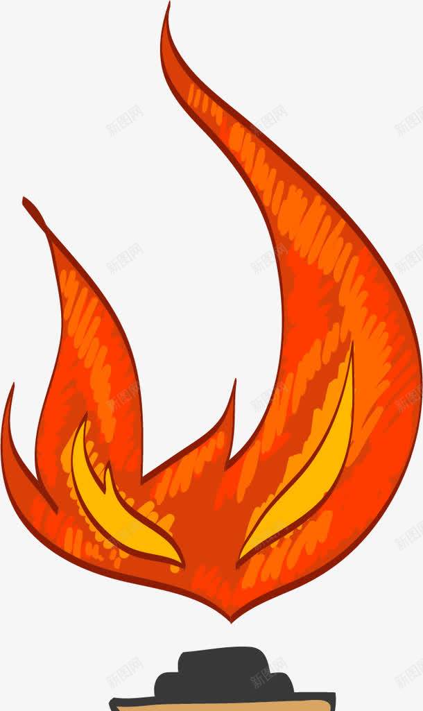 火炬火把png免抠素材_88icon https://88icon.com 卡通手绘 橙色 火把 火炬 火焰 火苗 燃烧吧 燃烧火 燃烧火焰