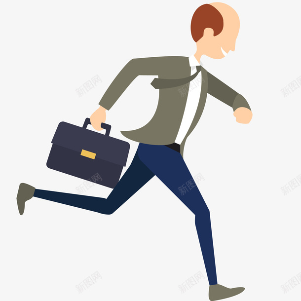 商务人士赶时间插画矢量图ai免抠素材_88icon https://88icon.com 专业人员 商务人士赶时间插画 奔跑 成年人 男商人 经理 职业 赶时间 矢量图