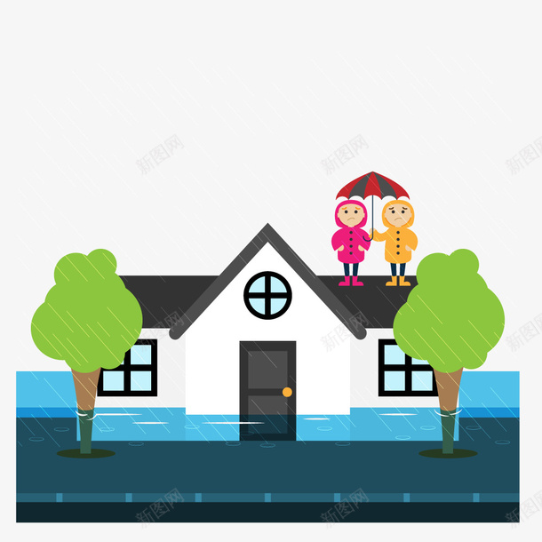 水灾自然灾害暴雨场景矢量图ai免抠素材_88icon https://88icon.com 人物 场景 房屋 损坏 损害 暴雨 树木 水灾 灾害 破坏 自然 自然灾害 设计 雨水 矢量图