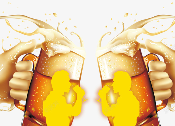 两男人的聚会png免抠素材_88icon https://88icon.com 卡通 啤酒 啤酒碰杯 喝酒 干一杯 干杯 酒吧 酒杯 饮酒 黄色