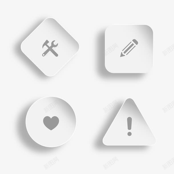 设置按钮png免抠素材_88icon https://88icon.com 修改 心 白色 立体