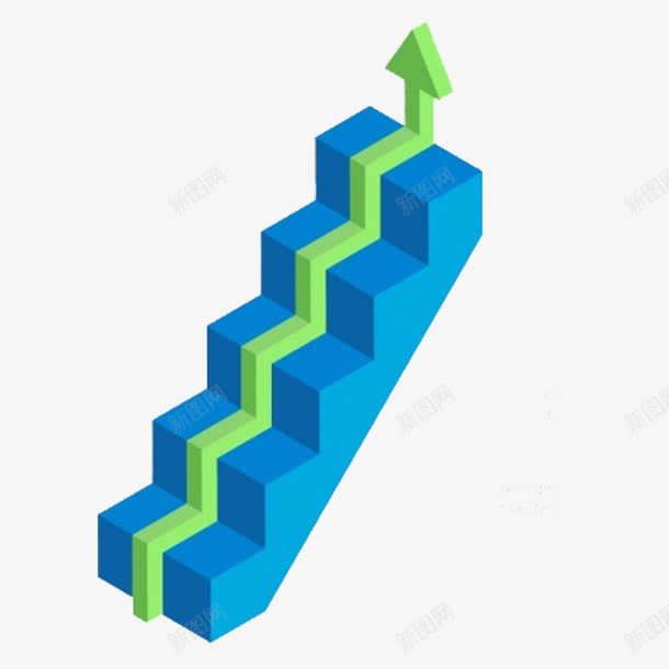 立体蓝色阶梯绿色箭头PPT装饰png免抠素材_88icon https://88icon.com PPT装饰透明PNG素材 多边形免费PNG下载 工作总结装饰 年终总结素材 立体