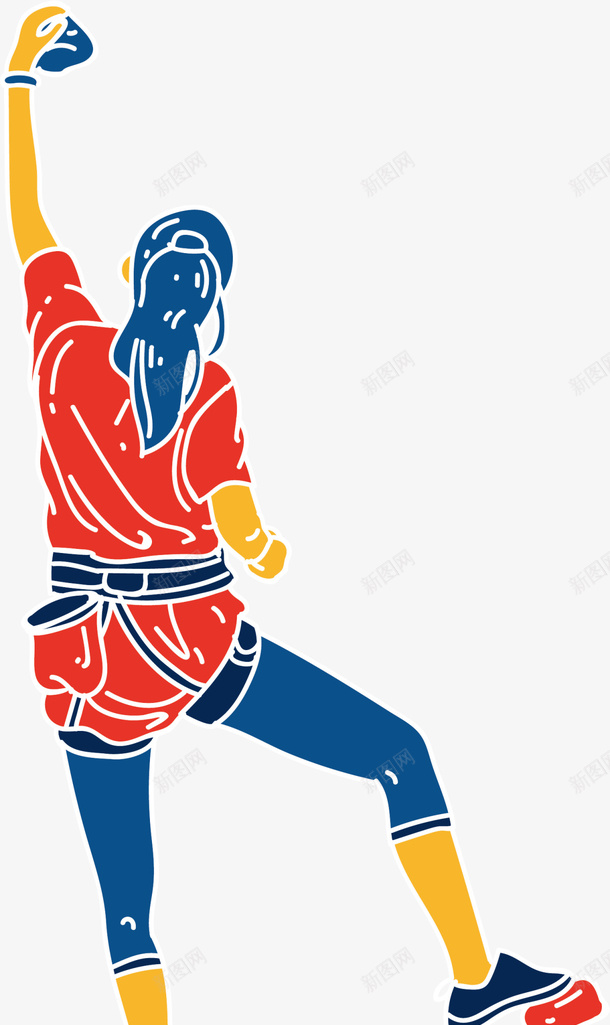 红色水彩攀岩女孩png免抠素材_88icon https://88icon.com 健康 强身健体 攀岩女孩 攀登 水彩女生 运动健身 锻炼