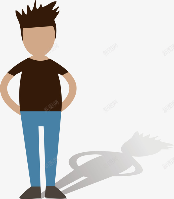 人物插画双手叉腰的男人png免抠素材_88icon https://88icon.com 人物插画 双手叉腰的男人 可爱男人 影子 爆炸发型 站立的男人