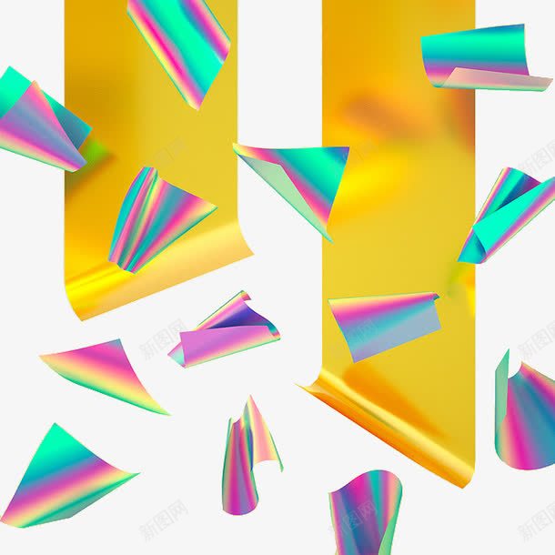 卡通纸png免抠素材_88icon https://88icon.com 卡通 反光纸 纸 锡纸 黄色