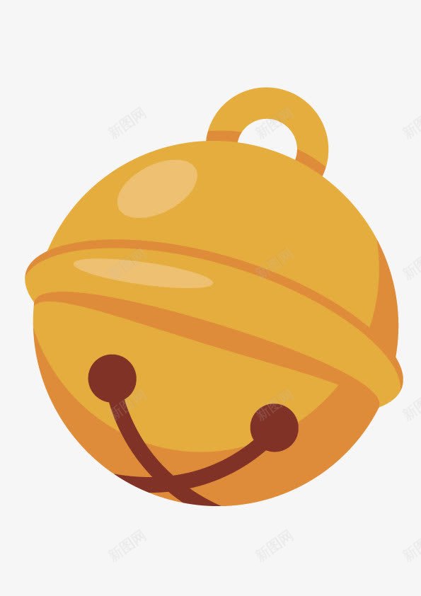 铃铛礼物装饰扁平png免抠素材_88icon https://88icon.com 圆铃铛 小叮当图片 扁平 礼物 装饰 铃铛 黄色