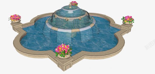 许愿池效果图png免抠素材_88icon https://88icon.com 3D效果 喷水池 喷泡坚硬 小品 景观 模拟图 欧式喷水池 水池大理石 水纹 许愿池