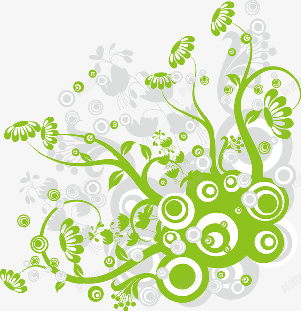 潮流花草元素矢量图eps免抠素材_88icon https://88icon.com 唯美 时尚 绿意 矢量图
