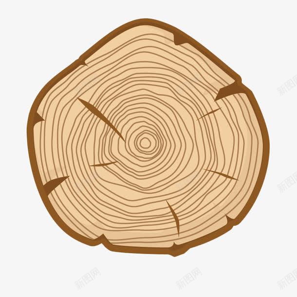 树干年轮矢量图ai免抠素材_88icon https://88icon.com 切面 手绘 林业 树木 矢量图