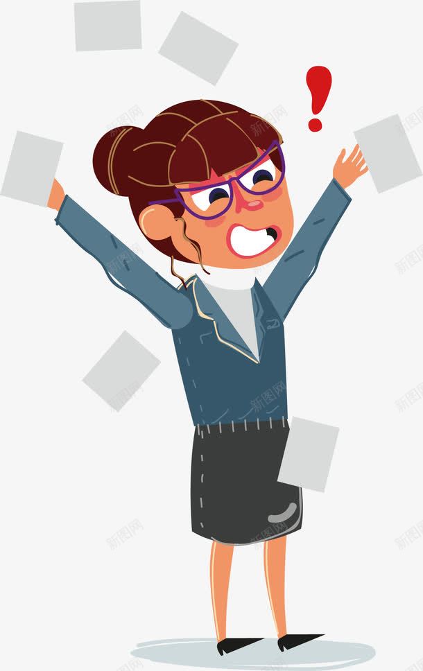 抓狂的女人png免抠素材_88icon https://88icon.com 愤怒 扔纸 抓狂 暴躁 矢量素材