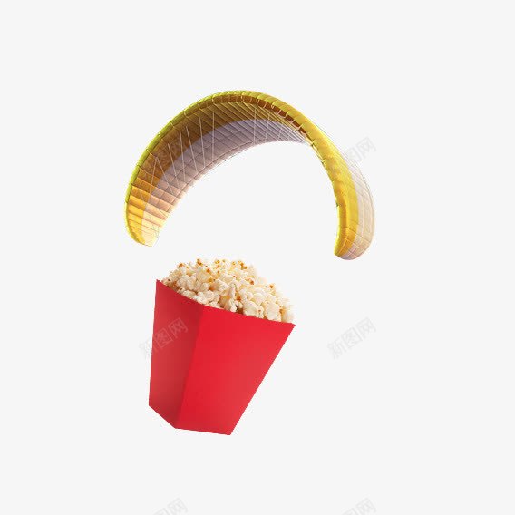 爆米花降落伞装饰图案png免抠素材_88icon https://88icon.com 免抠PNG 影院 爆米花 装饰图案 降落伞