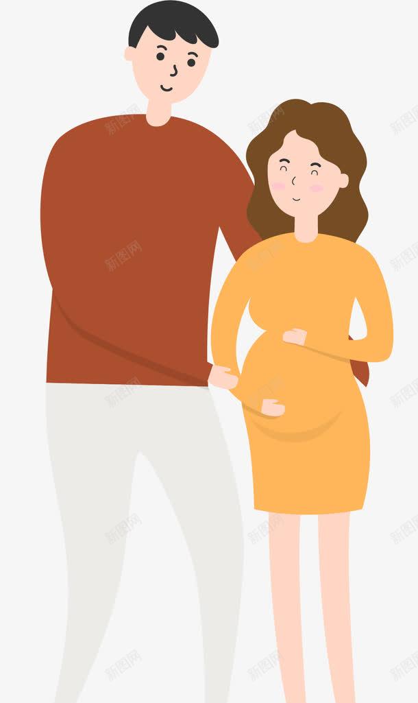 手绘照顾孕妇png免抠素材_88icon https://88icon.com 关心 关爱 卡通 孕妇 手绘