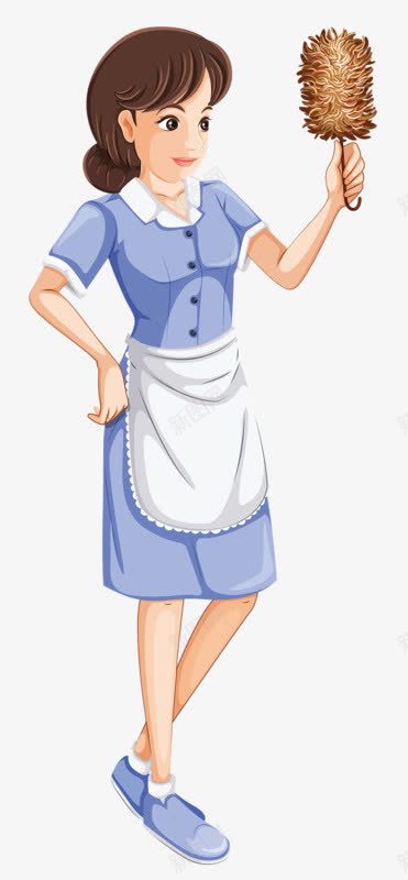 手绘保姆png免抠素材_88icon https://88icon.com 保姆 围巾 女孩 妈妈 鸡毛掸子