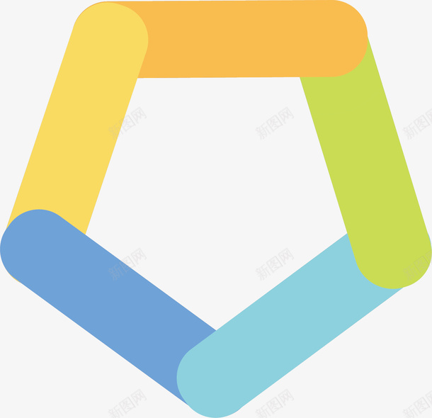 彩色的五边形矢量图ai免抠素材_88icon https://88icon.com 不规则图形 五边形 几何图形 创意 卡通手绘 边框 矢量图