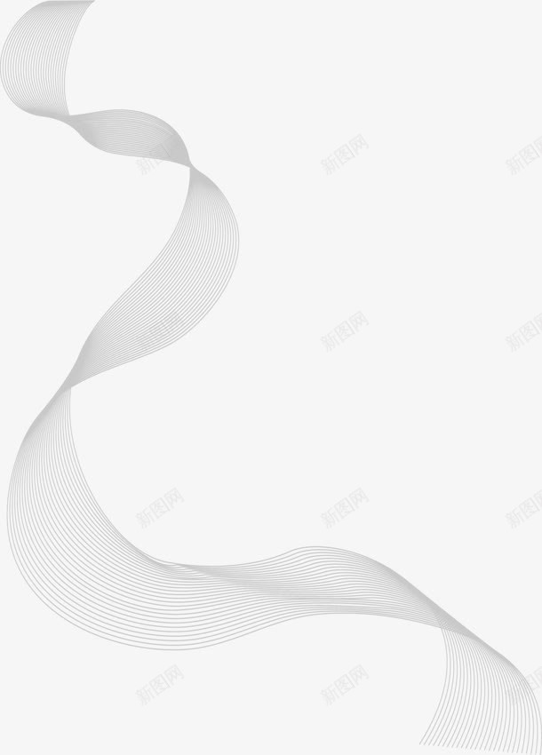 手绘灰色曲线丝带png免抠素材_88icon https://88icon.com 丝带 曲线 灰色