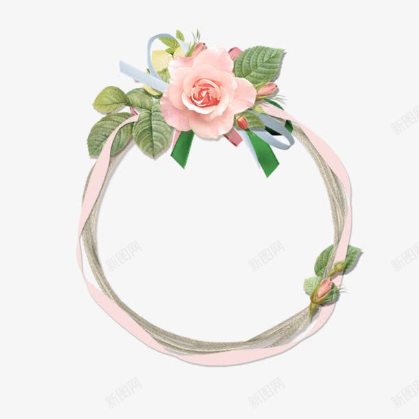 粉色花朵花环戒指png免抠素材_88icon https://88icon.com 戒指 粉色 素材 花朵 花环