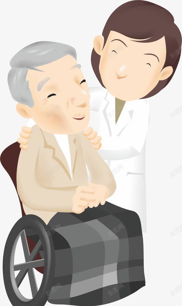 空巢老人png免抠素材_88icon https://88icon.com 医护人员 卡通人物 开心 空巢老人 老爷爷