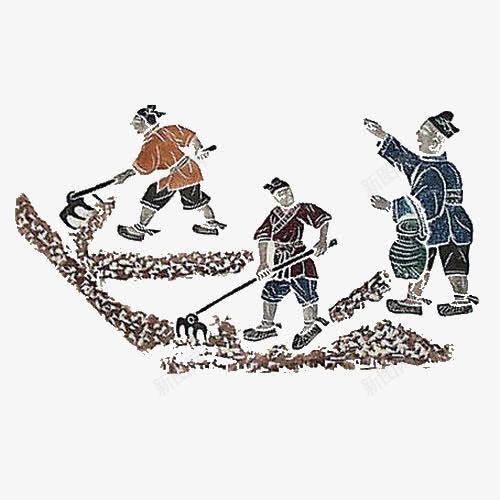 农耕图纂刻png免抠素材_88icon https://88icon.com 农民劳作 农耕图 劳作的农民 勤劳 田地 耕种 耕种画 辛苦的农民 锄头