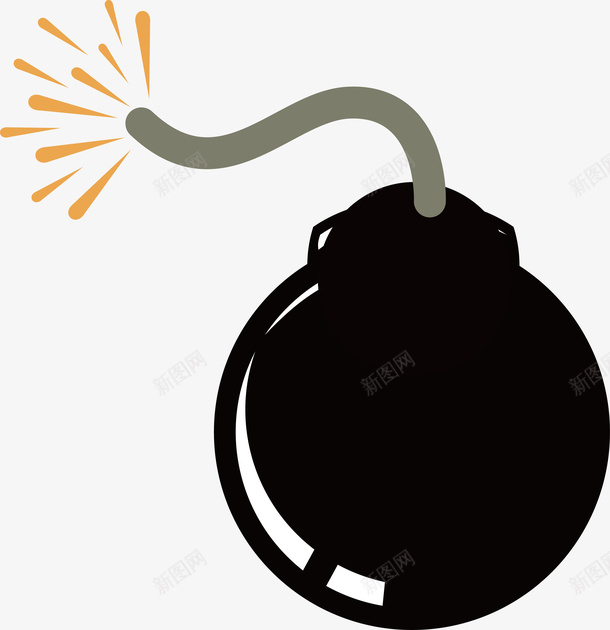 已经点燃导火线的炮弹矢量图ai免抠素材_88icon https://88icon.com AI矢量图 免抠设计图 卡通炮弹 卡通炸花 导火线 引线 矢量卡通图 矢量图