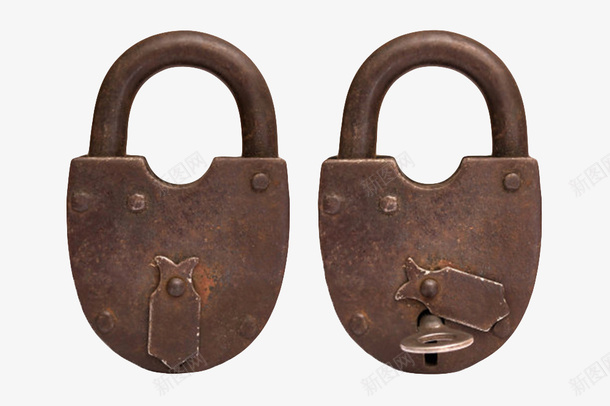 棕色生锈的两个锁头古代器物实物png免抠素材_88icon https://88icon.com 保留 历史 古代器物 古董 器具 文化 旧锁 物品 珍藏 珍贵 遗产 遗留 锁头