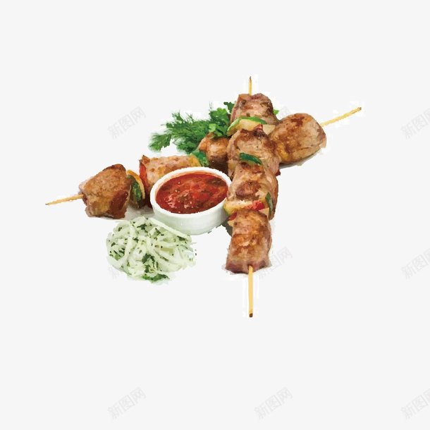 新疆大肉串矢量图eps免抠素材_88icon https://88icon.com 不油腻 中国新疆 大肉串 好吃 孜然辣椒 新疆 烧烤聚会 矢量图 老少皆宜 肉类