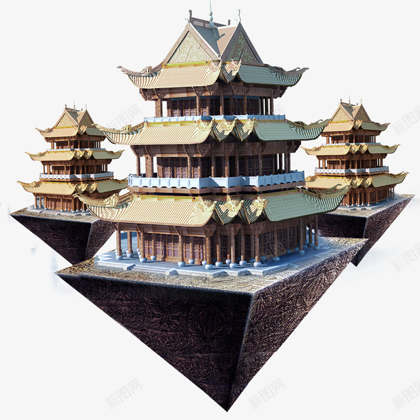 高远空中的古楼psd免抠素材_88icon https://88icon.com psd下载 psd源文件 中国风 古楼 君子风范 志 志存高远 海报设计 白色 荷花 设计