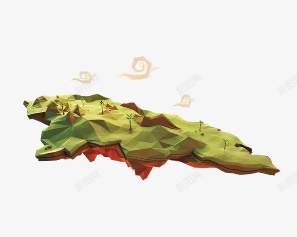 三维立体晶格化悬浮岛png免抠素材_88icon https://88icon.com 三维 大树 悬浮岛 晶格化 立体 绿山 草地