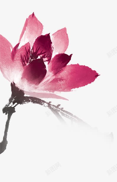 手绘莲花粉红莲花png免抠素材_88icon https://88icon.com 手绘 粉红 莲花