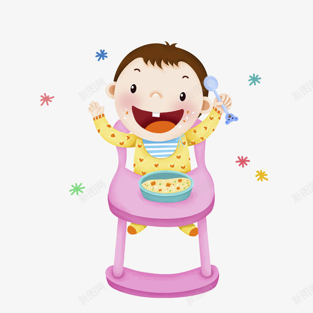 卡通吃饭孩子图png免抠素材_88icon https://88icon.com 儿童 卡通 可爱的 吃饭 婴儿车 插图 高兴地
