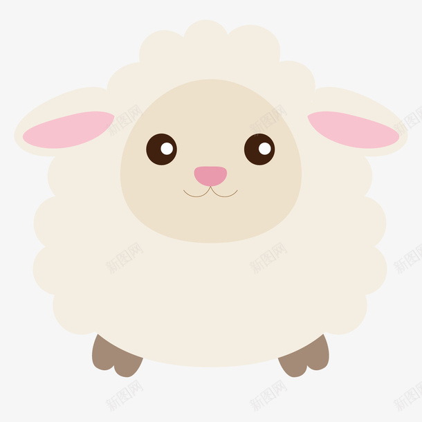可爱小羊卡通动物矢量图ai免抠素材_88icon https://88icon.com 动物 卡通 呆萌 小羊 手绘 绘画 绵羊 萌萌哒 矢量图