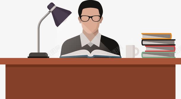 看书备课的老师png免抠素材_88icon https://88icon.com 办公桌 卡通教师 卡通男老师 卡通老师 台灯 备课 教师 男老师 看书 老师 阅读