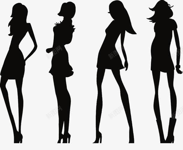 四个卡通的黑色女人剪影png免抠素材_88icon https://88icon.com 剪影 四款卡通 女人 装饰 黑色