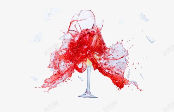 碎裂的红酒杯png免抠素材_88icon https://88icon.com 玻璃碎片 疯狂浪漫 破碎 红酒杯 高脚杯