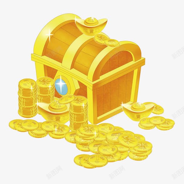 手绘黄金箱子png免抠素材_88icon https://88icon.com 古代箱子 宝箱 宝藏 手绘 游戏宝箱 游戏箱子 金元宝 金币 黄金箱