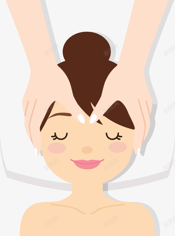 女性头部按摩护理矢量图ai免抠素材_88icon https://88icon.com 专业头疗 头疗 头部按摩 女性护理 女性按摩 矢量png 矢量图