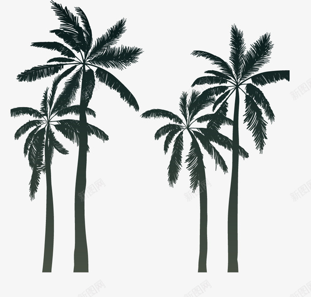 卡通椰树剪影夏日png免抠素材_88icon https://88icon.com 剪影 卡通 夏日 椰树