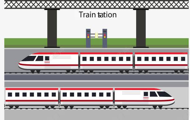 高铁列车火车站png免抠素材_88icon https://88icon.com 和谐号 火车站 矢量素材 高铁 高铁站