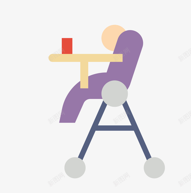 手绘卡通宝宝餐椅png免抠素材_88icon https://88icon.com 便携幼儿座椅 儿童餐桌椅 吃饭餐椅子 婴儿餐椅 宝宝餐椅 小孩多功能 手绘卡通