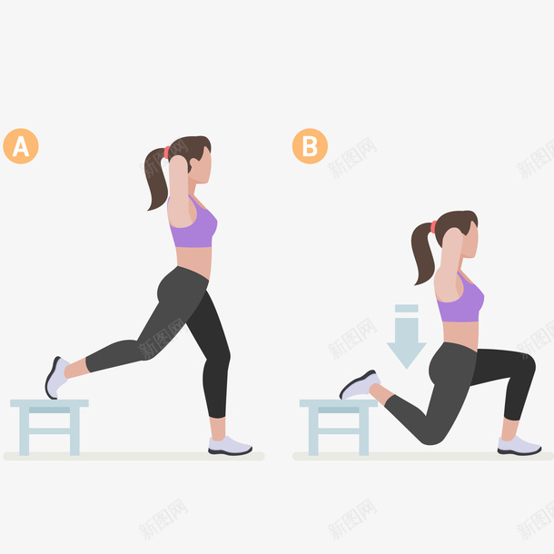 做健身动作的女性人物矢量图ai免抠素材_88icon https://88icon.com 健身房 健身操 动作 女性人物 示范 运动 矢量图