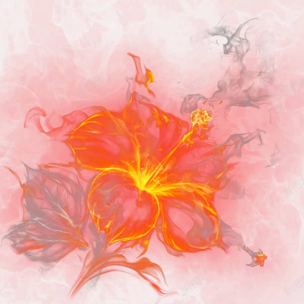 火焰花金光环绕效果png免抠素材_88icon https://88icon.com 效果 火焰 环绕 环绕光效 花 金光