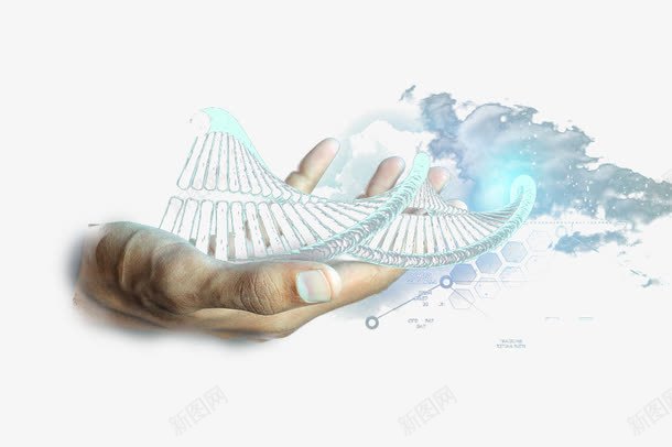握在手心的DNApng免抠素材_88icon https://88icon.com DNA 云朵 发光 手 科技