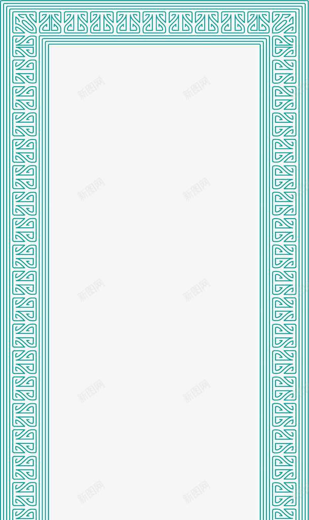 花纹边框png免抠素材_88icon https://88icon.com 古典边框 竖条边框 竖版边框 竖着边框 绿色 花纹 边框