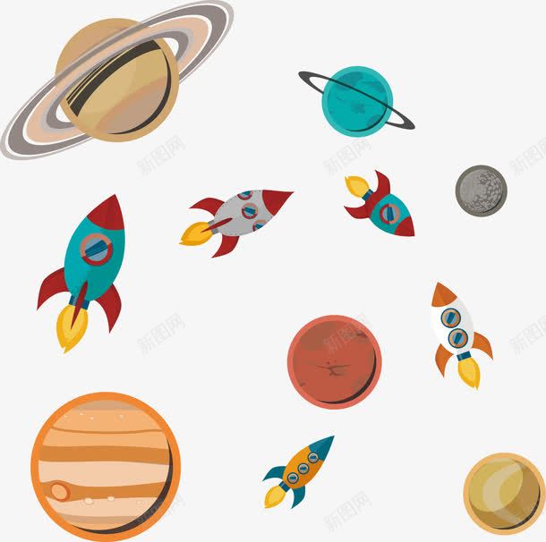 星球飞船矢量图ai免抠素材_88icon https://88icon.com 太空 宇宙 星环 星球 矢量图 飞船
