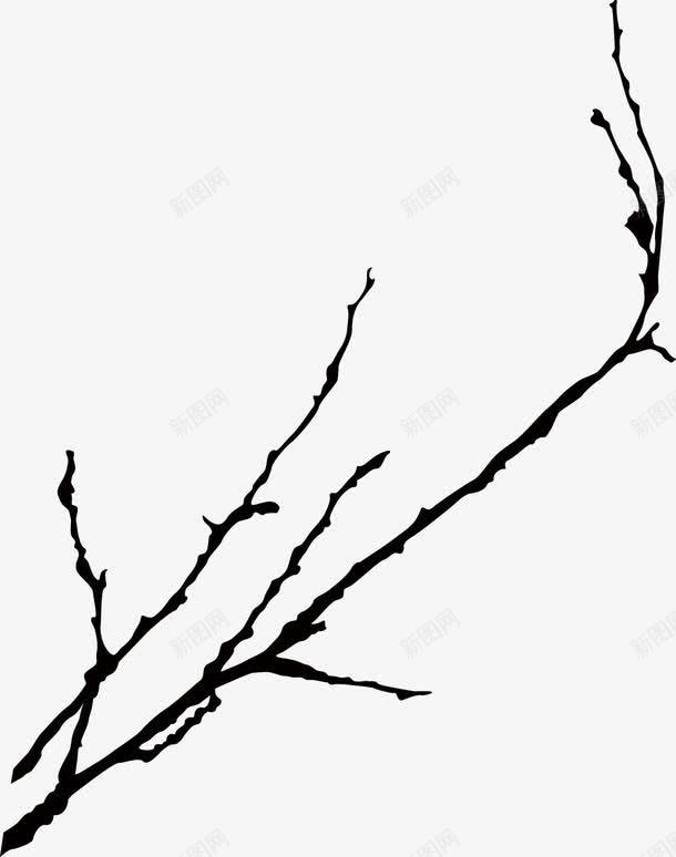 黑色枝干png免抠素材_88icon https://88icon.com 剪影 手绘 枝干 树杈 树枝 简图 长形 黑色