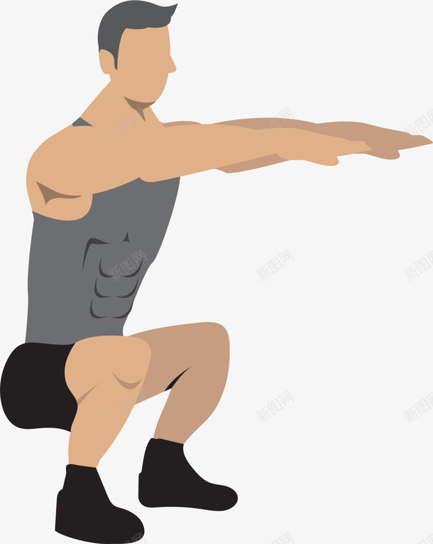 上下蹲卡通锻炼男孩png免抠素材_88icon https://88icon.com 上下蹲 健康 健身房 强壮肌肉男 强身健体 矢量人物下蹲 肌肉男 肌肉男漫画 运动健身 锻炼 锻炼男人