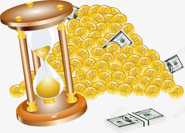 金币沙漏矢量图eps免抠素材_88icon https://88icon.com 流沙 金币 金钱 矢量图