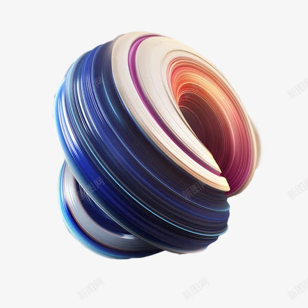 旋转的3D立体装饰png免抠素材_88icon https://88icon.com 个性 产品特点 圆圈 模型 海螺