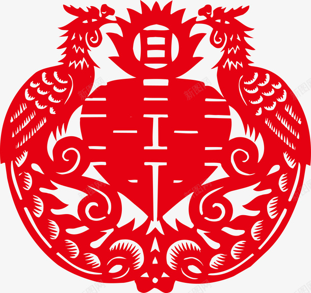 创意囍字剪纸图png免抠素材_88icon https://88icon.com 剪纸 双喜 喜字贴 囍 囍底纹 大红喜字 婚庆 底纹 窗花帖 红色