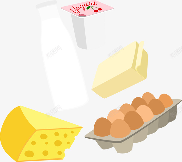 手绘高蛋白食物矢量图ai免抠素材_88icon https://88icon.com 奶酪 手绘 酸奶 高蛋白 鸡蛋 矢量图
