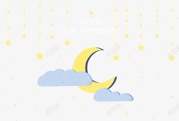 卡通夜晚星星和月亮矢量图ai免抠素材_88icon https://88icon.com 云朵 卡通 吊饰 夜晚 星星 月亮 装饰 矢量图